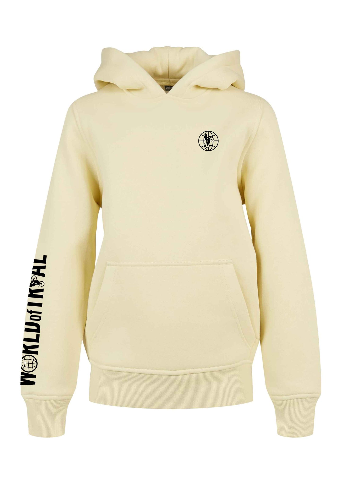 Hellgelber Hoodie mit schwarzem Aufdruck