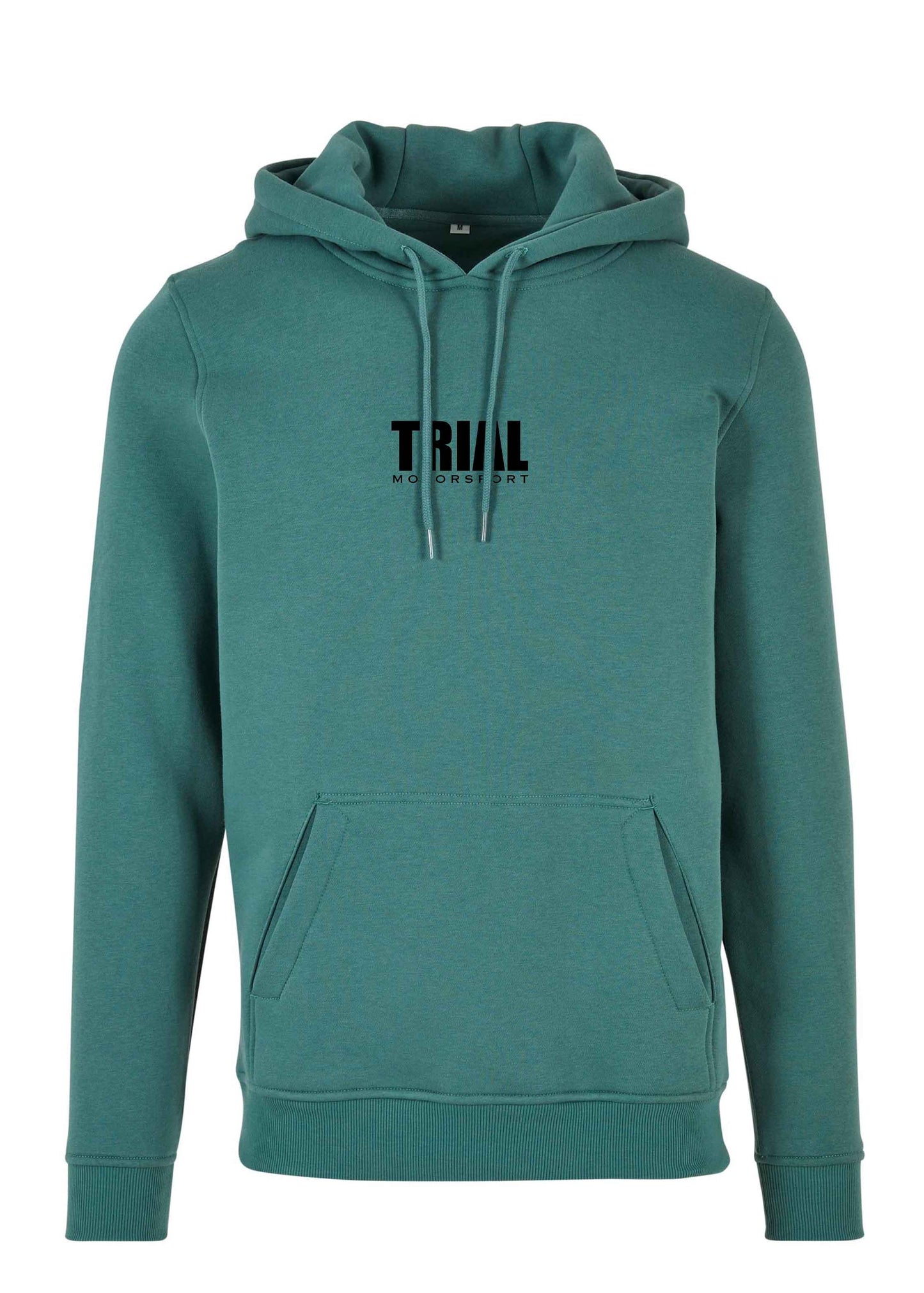 Petrol farbener Hoodie mit schwarzem Schriftzug TRIAL Motorsport