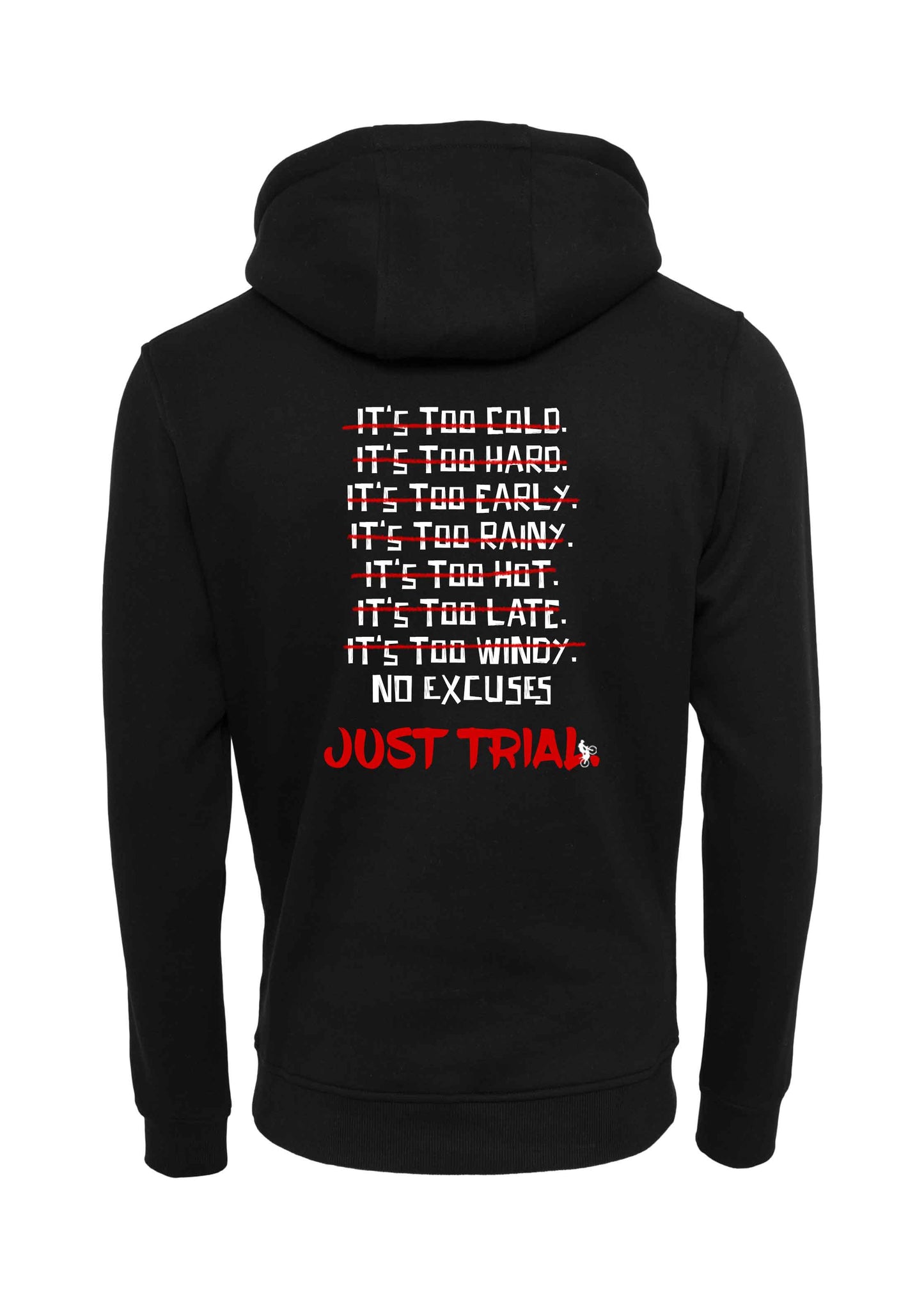 Schwarzer Hoodie mir weiß rotem Aufdruck