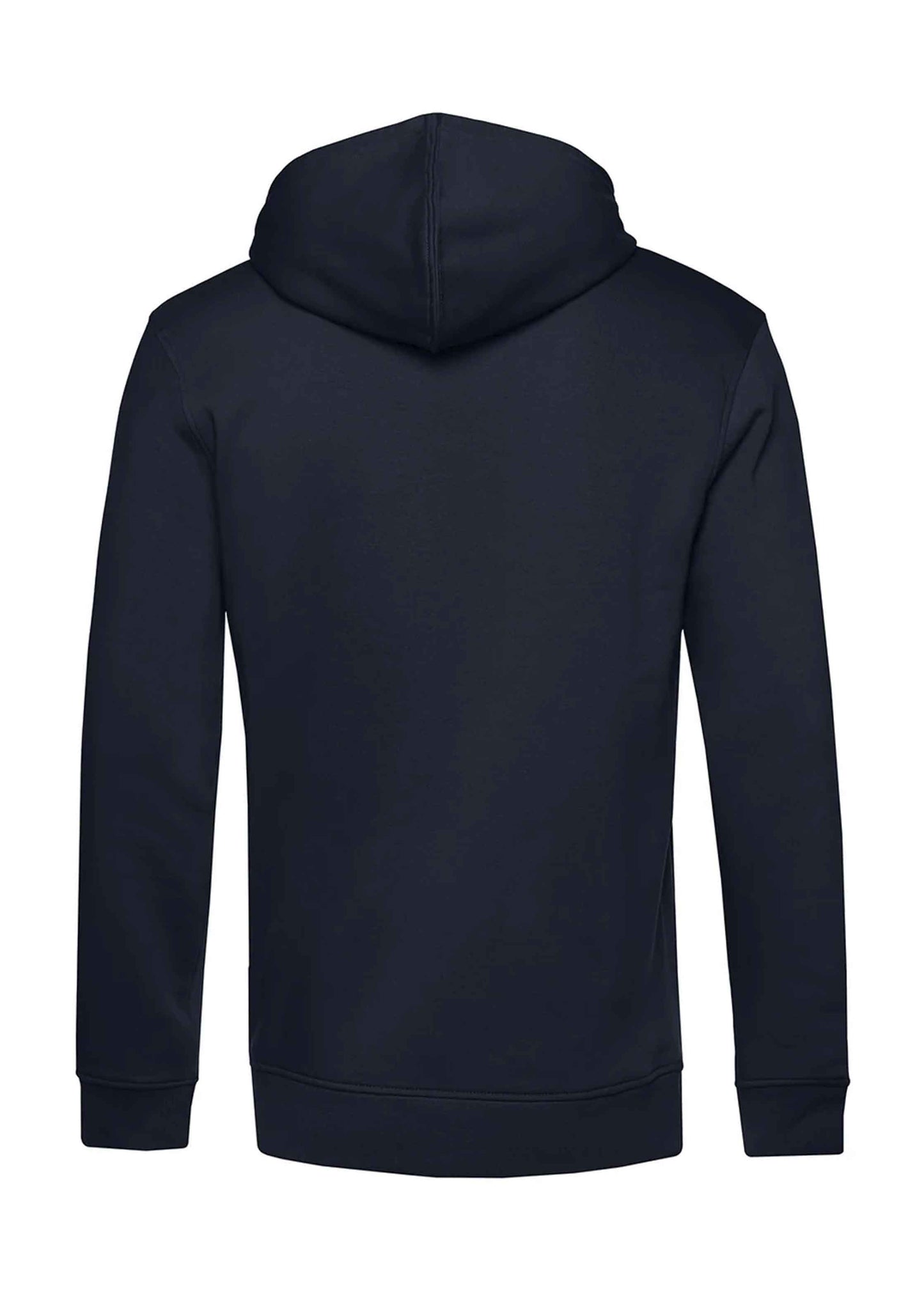 Dunkelblauer Hoodie von hinten