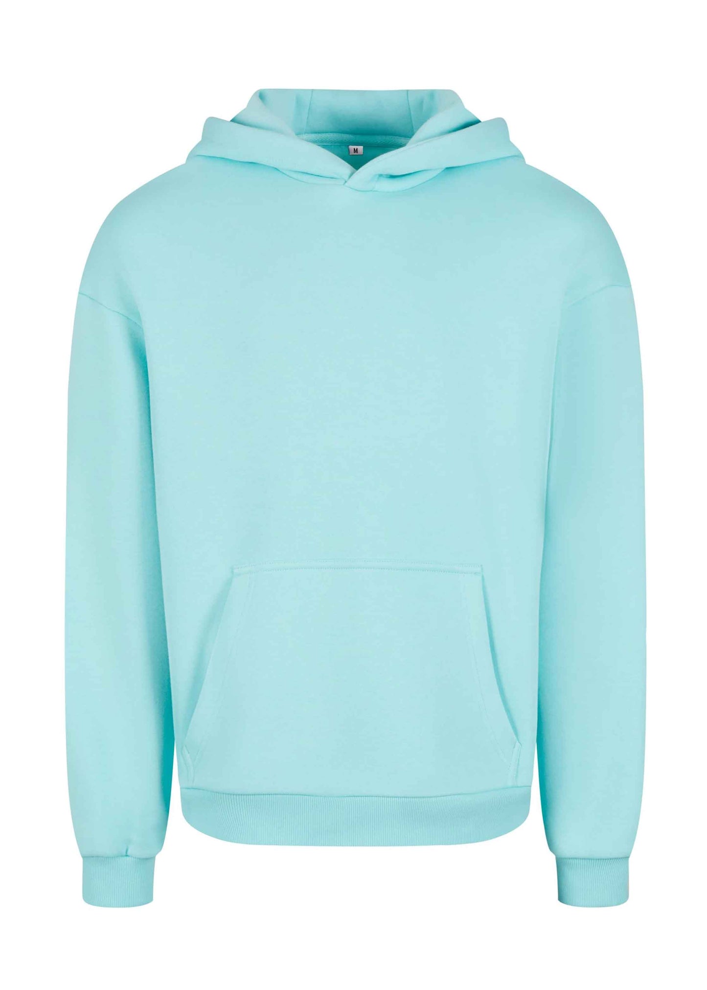 Frontansicht des Premium Fluffy-Hoodie in strahlendem Blau