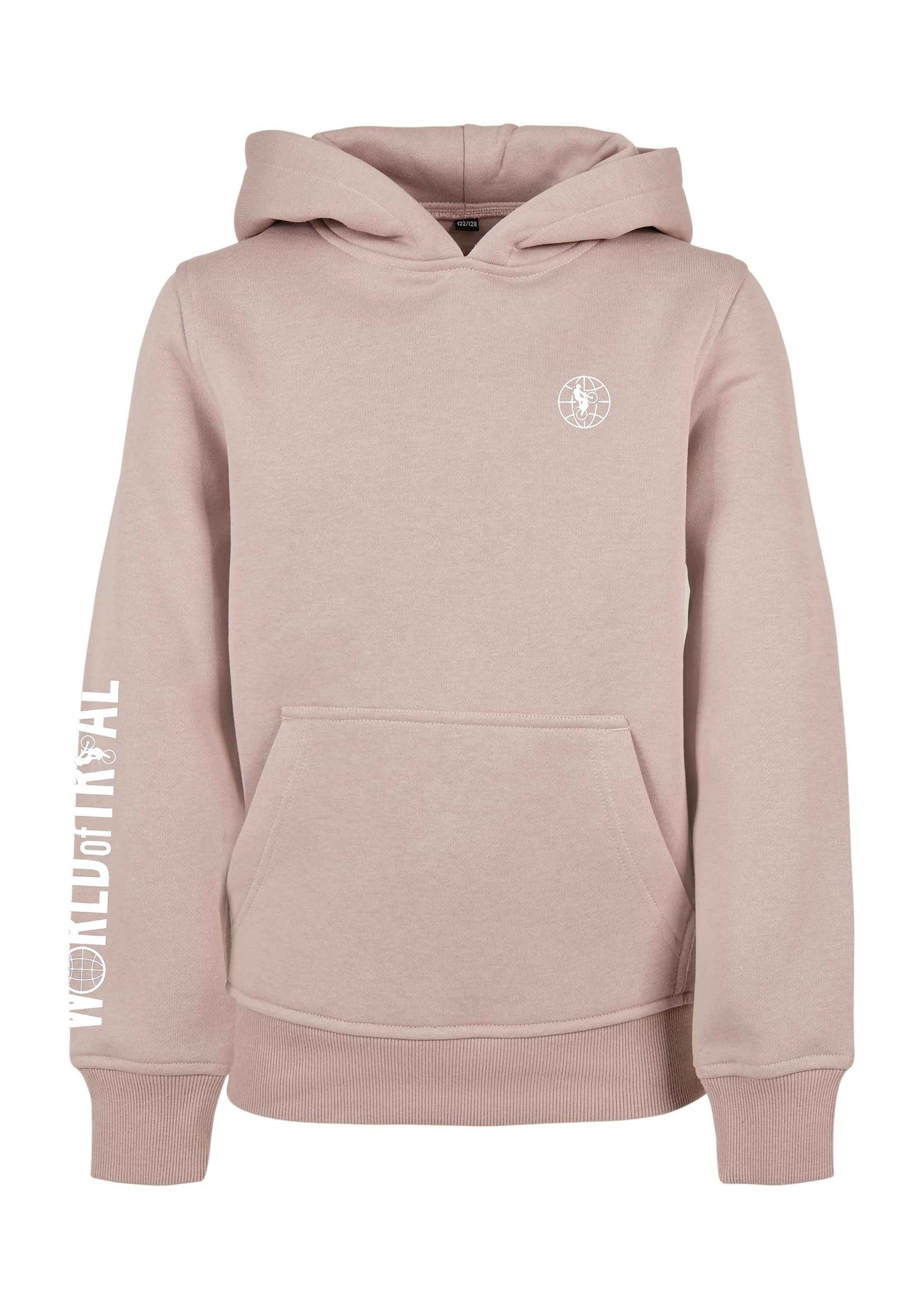 Rose farbener Hoodie mit weißem Aufdruck