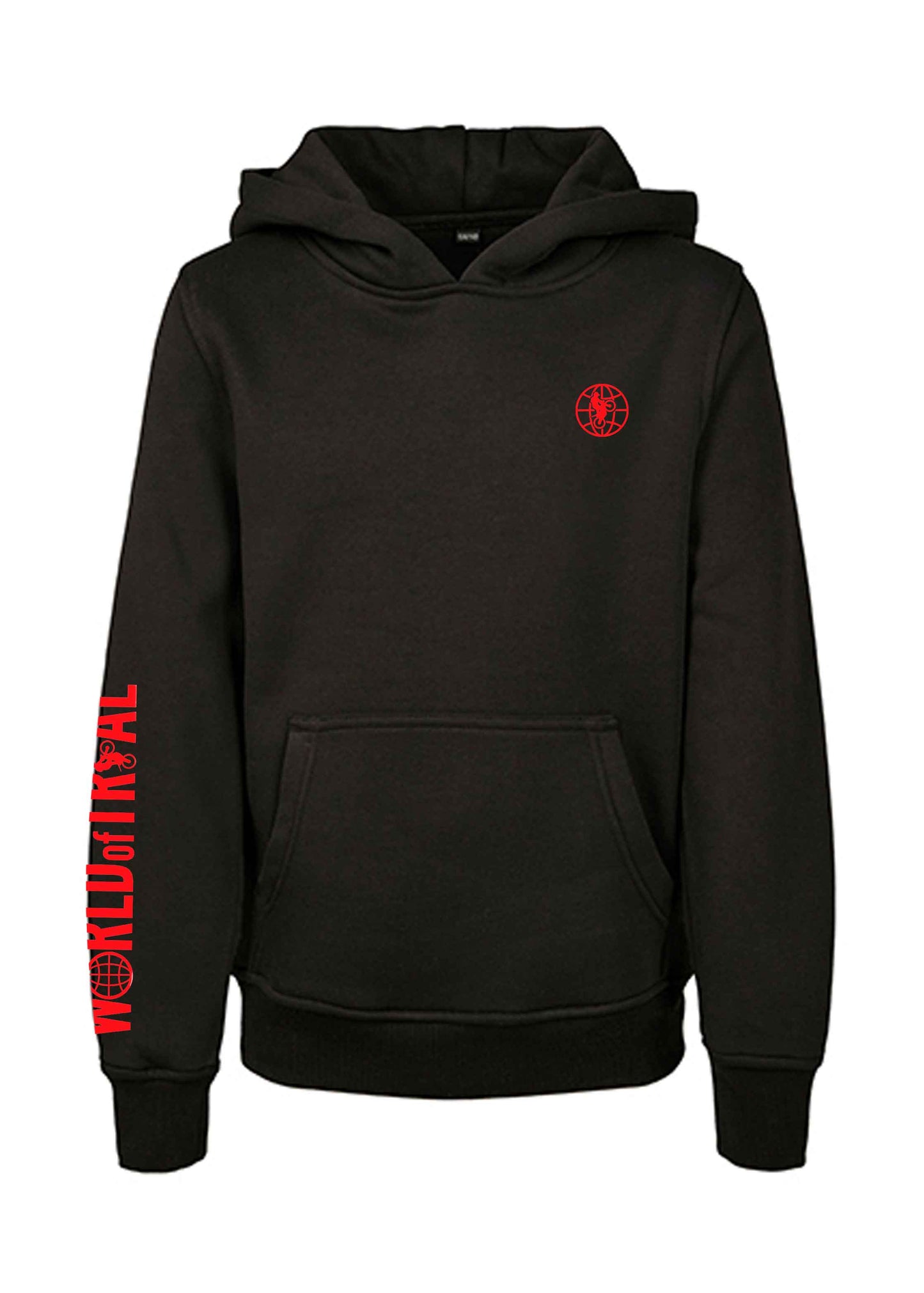 Schwarzer Hoodie mit rotem Aufdruck