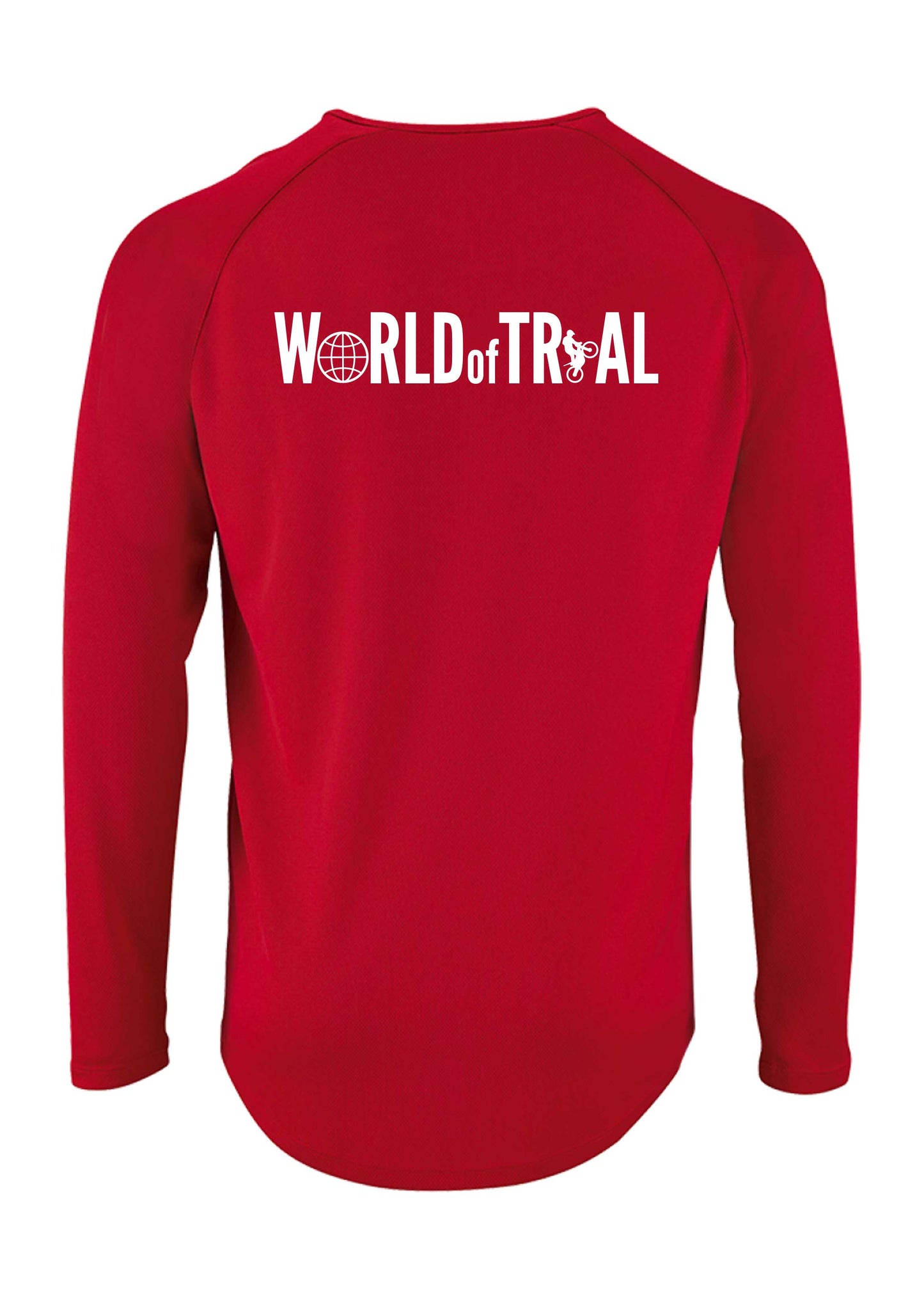 Men Trainingsshirt "BIG WoT" Longsleeve - ROT mit weißem Druck Rückansicht