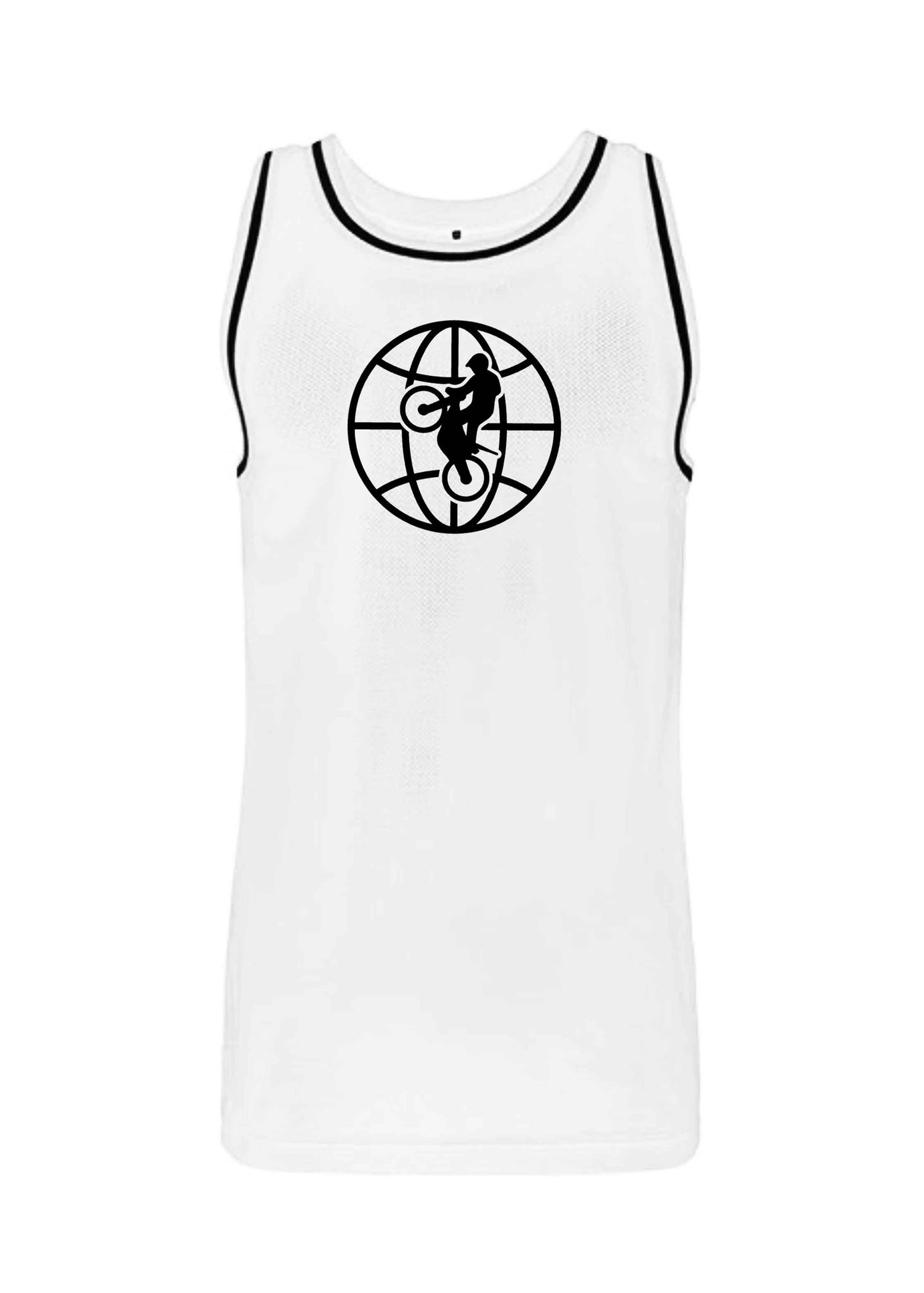 Tanktop in weiß mit großer schwarzer World of Trial