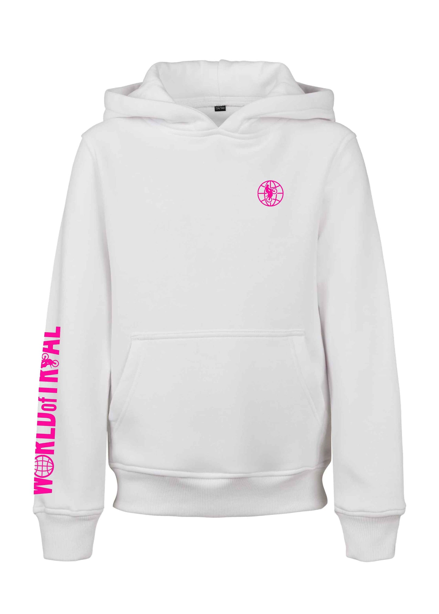 Weißer Hoodie mit pinkem Aufdruck