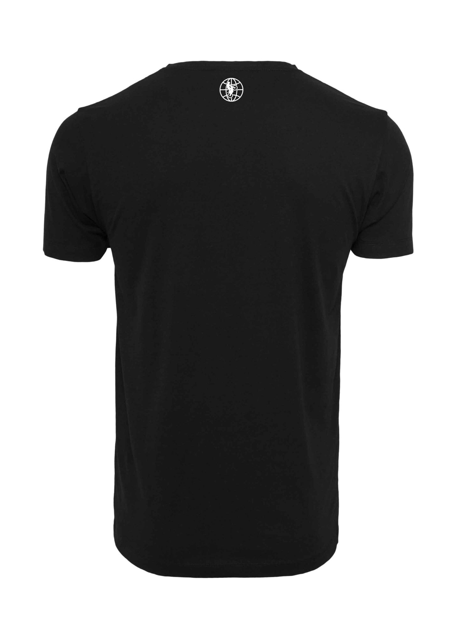 Schwarzes T-Shirt von hinten
