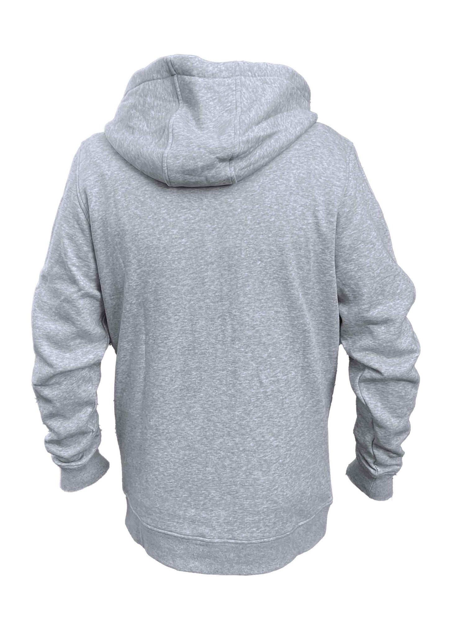 Grauer Zip-Hoodie von hinten