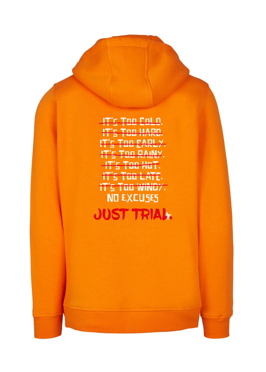 Hoodie "No Excuses"- Orange
