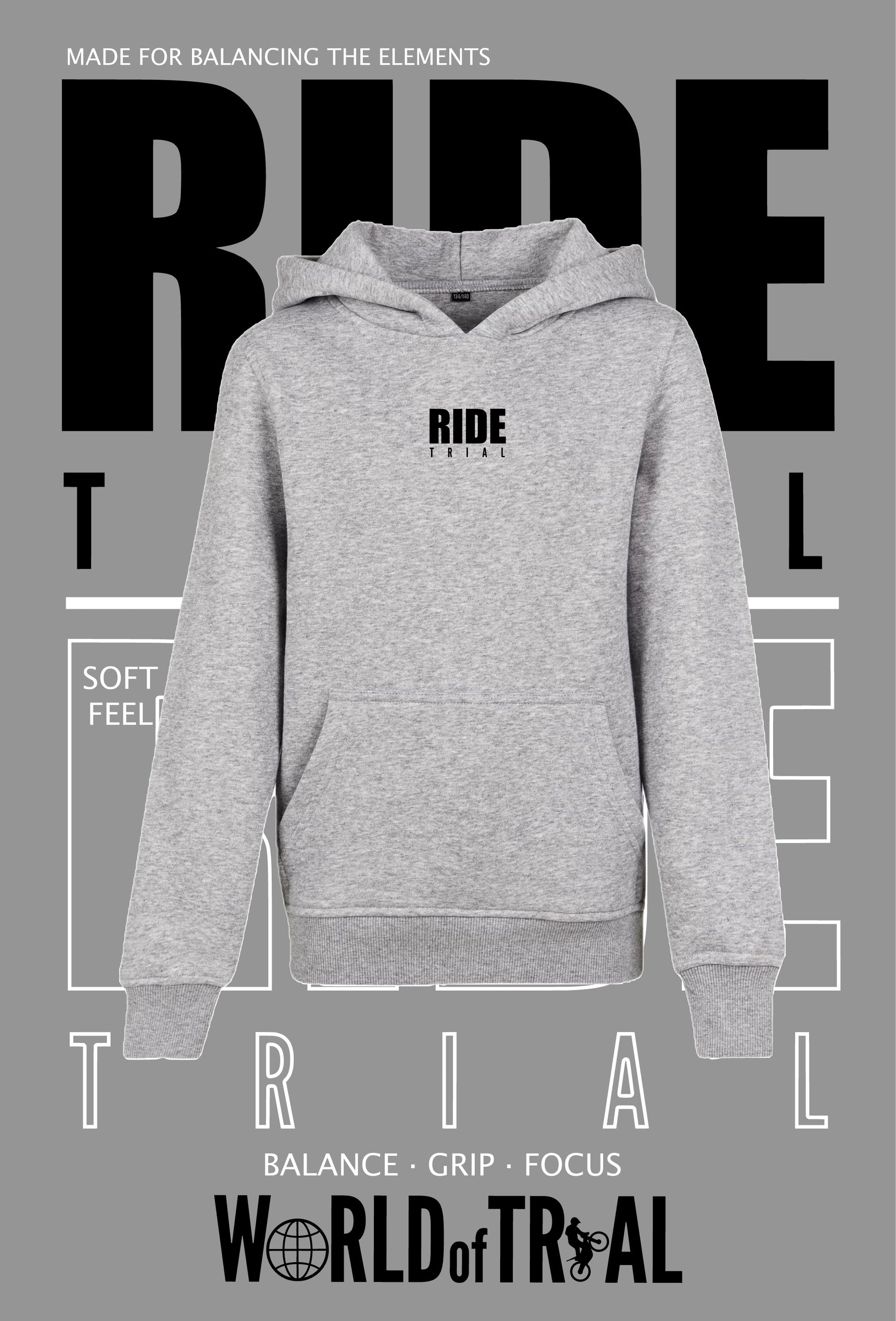 Kids Hoodie Heather Grey Titel