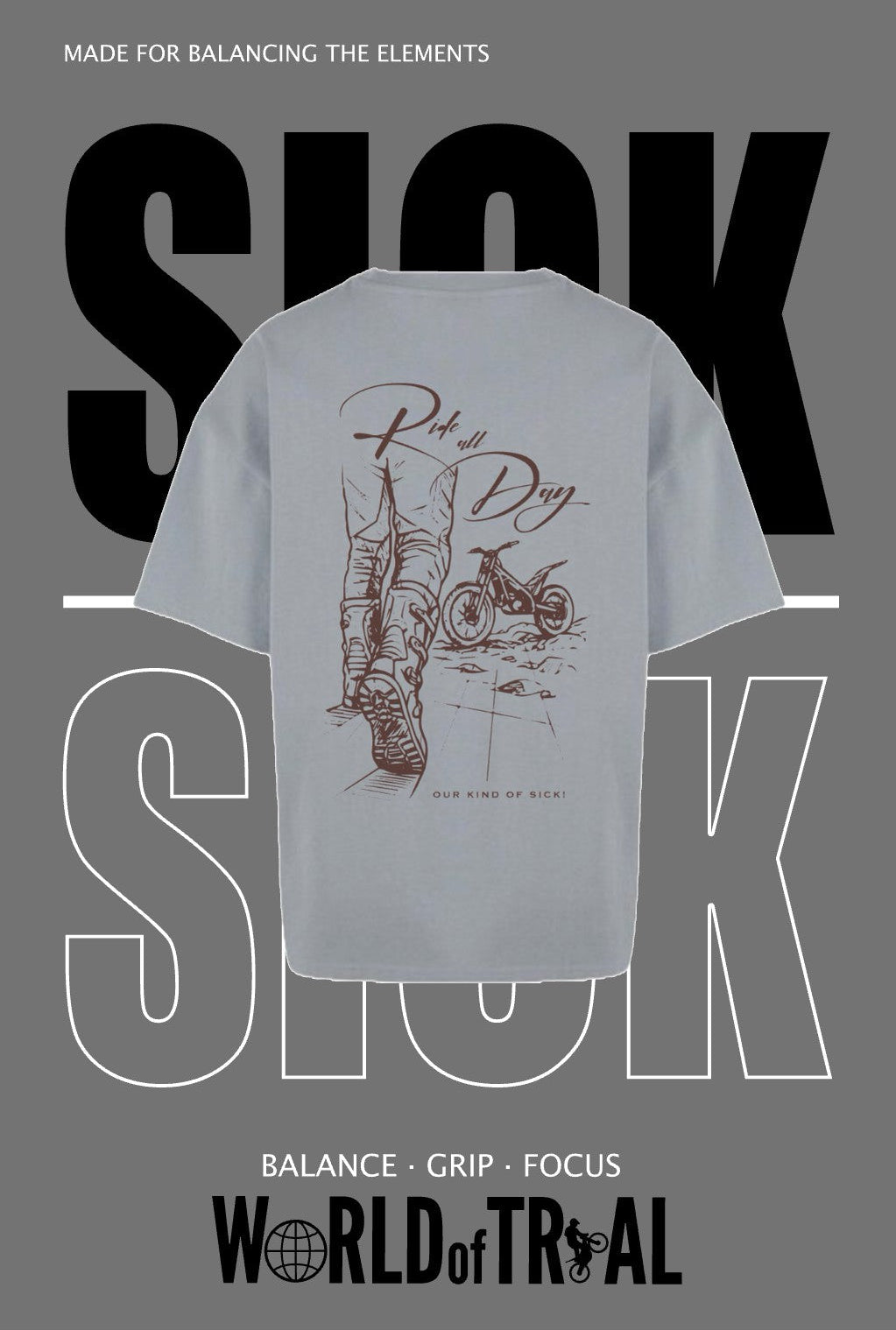 Oversize T-Shirt Trial grau
