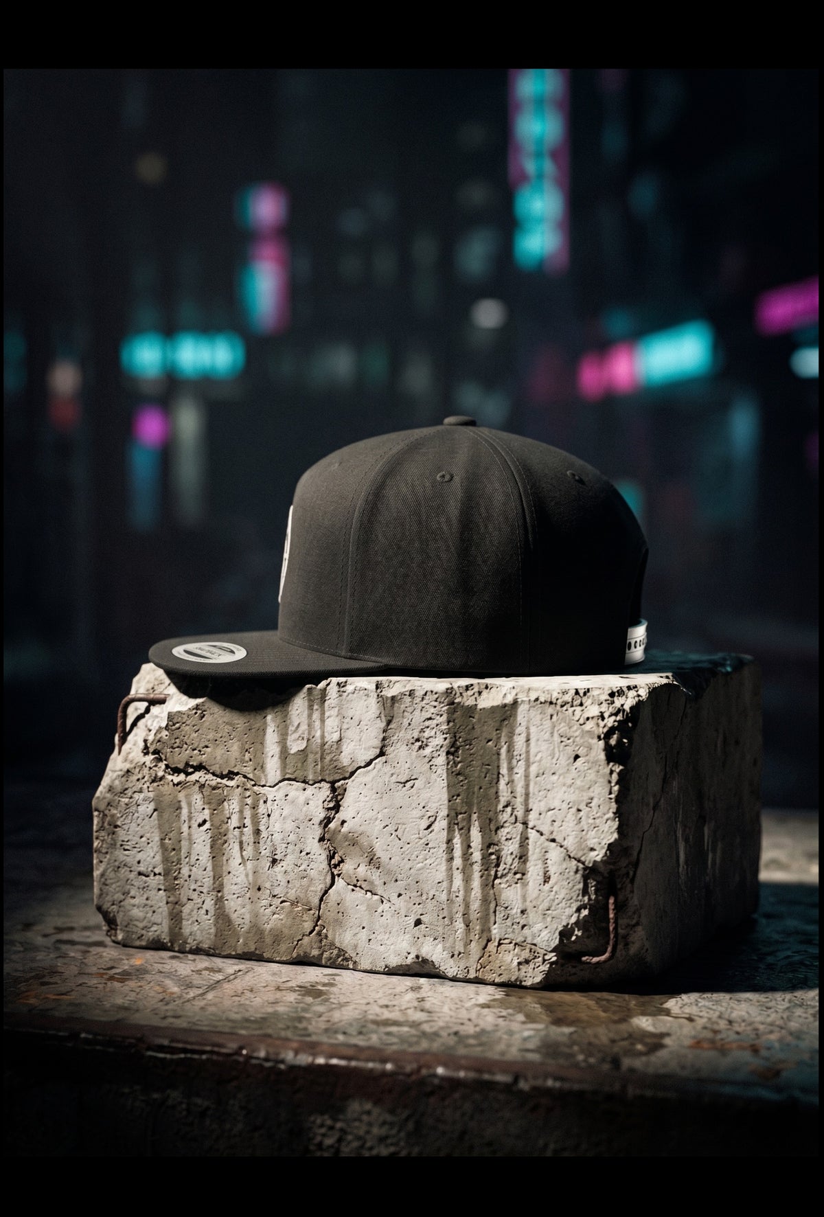 Trial Snapback flacher Schirm schwarz Seite