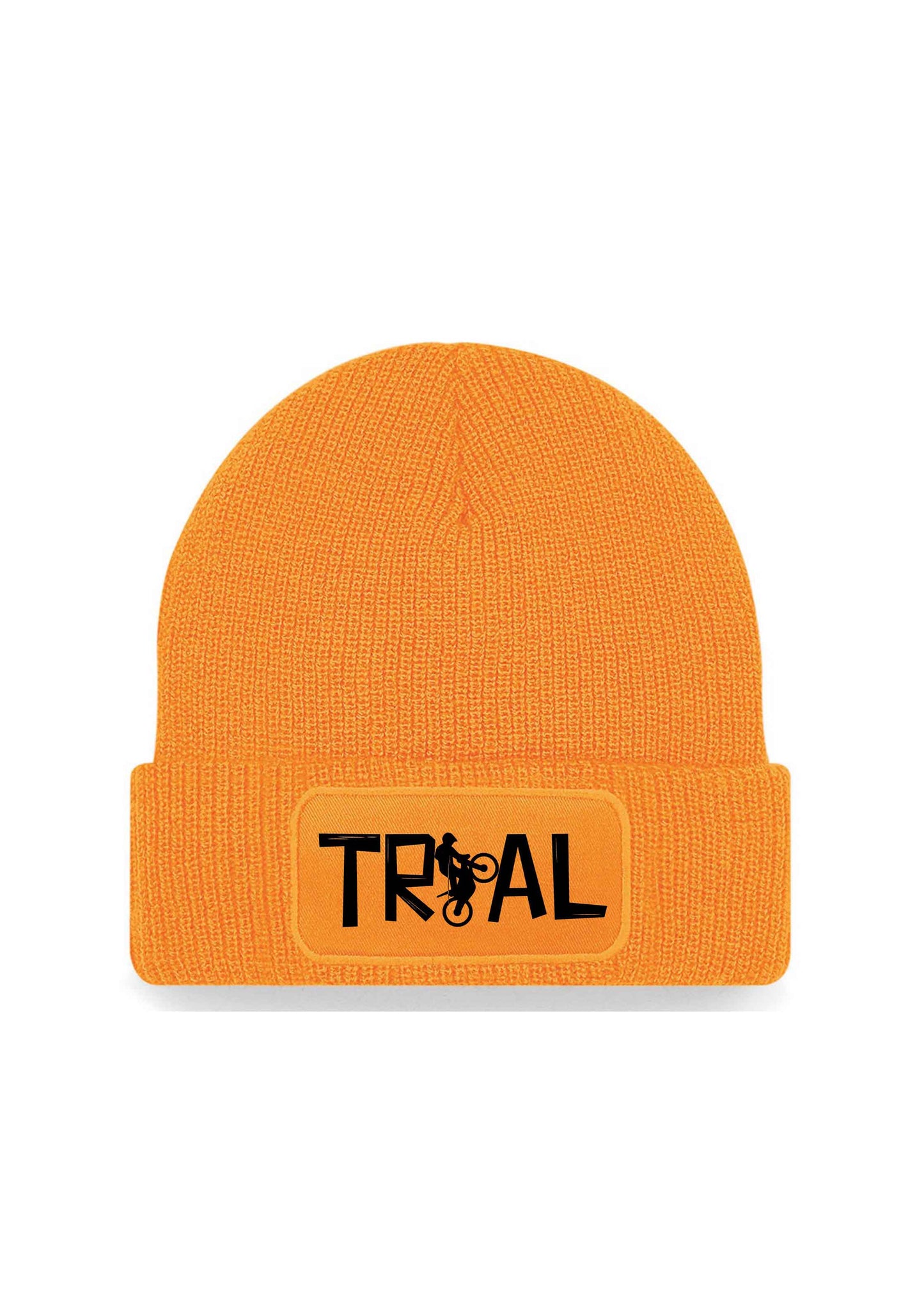 Beanie mit Patch in Orange