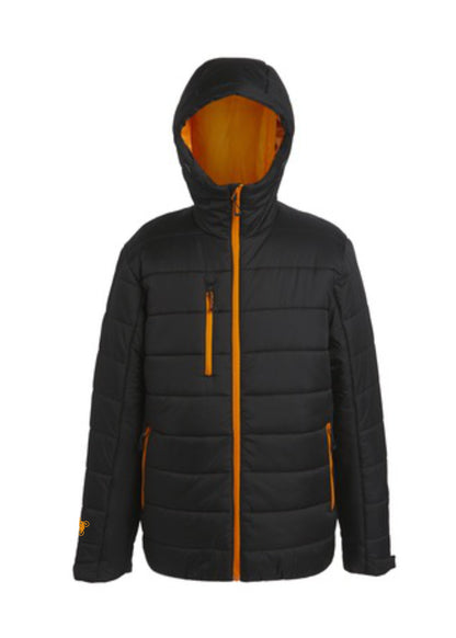 Thermal Winterjacke in Schwarz mit Details in Orange