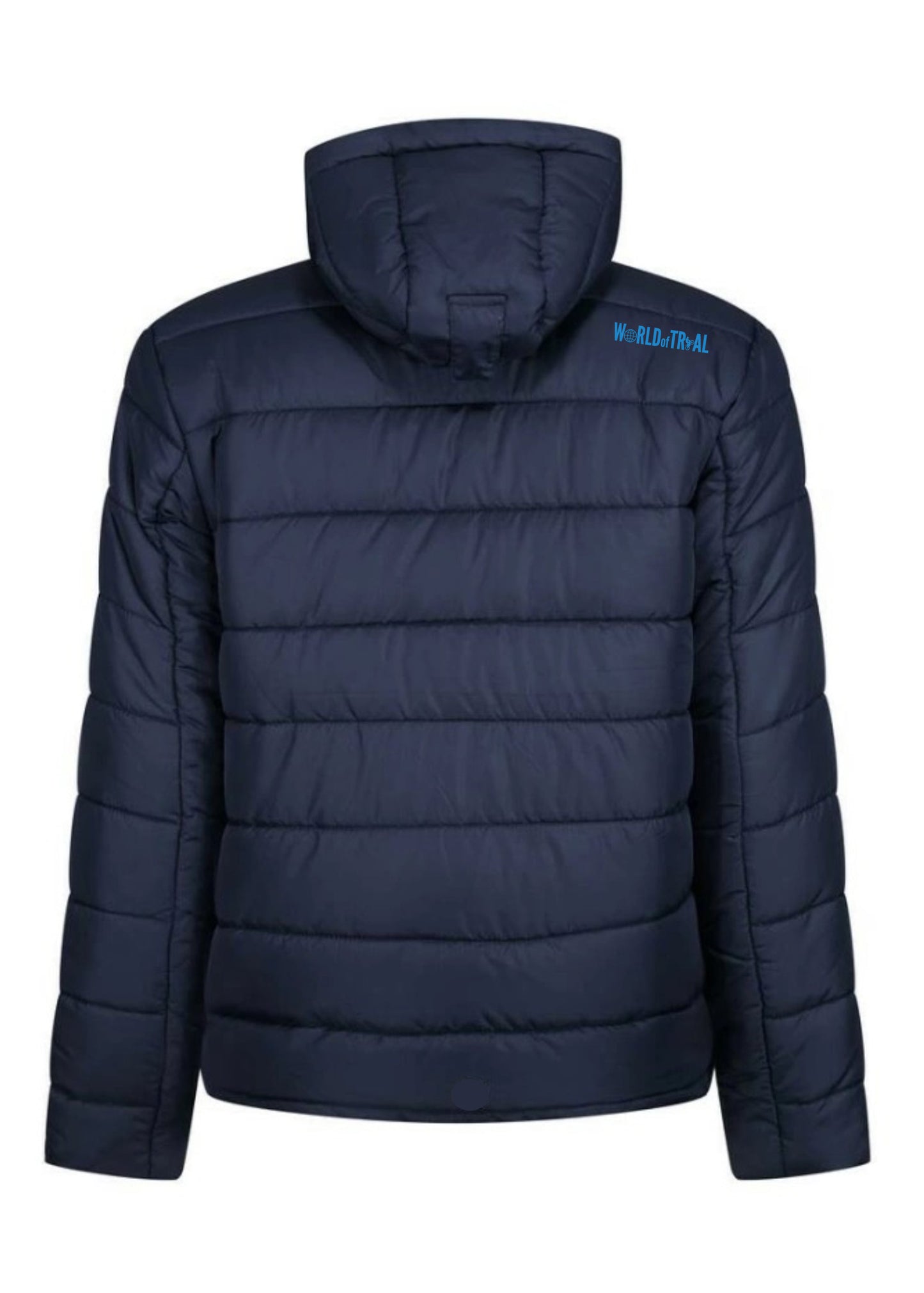 Thermal Winterjacke in Dunkelblau mit Details in hellem Blau - Ansicht von hinten