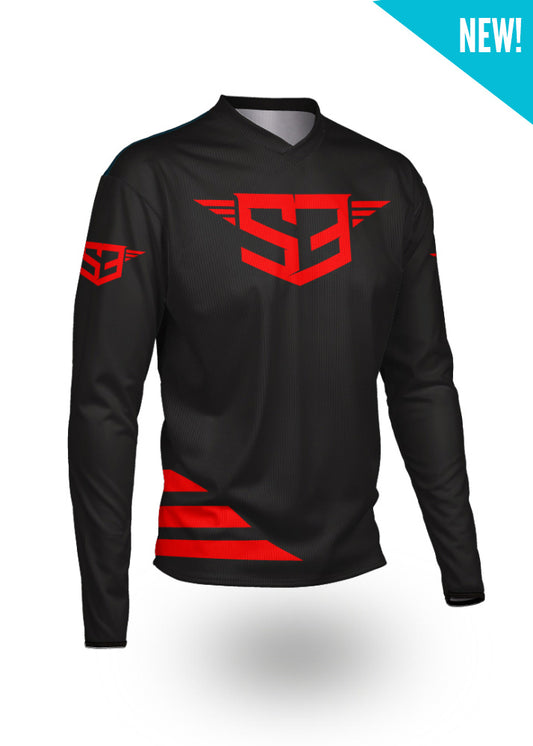 Schwarz rotes Trial Jersey von s3